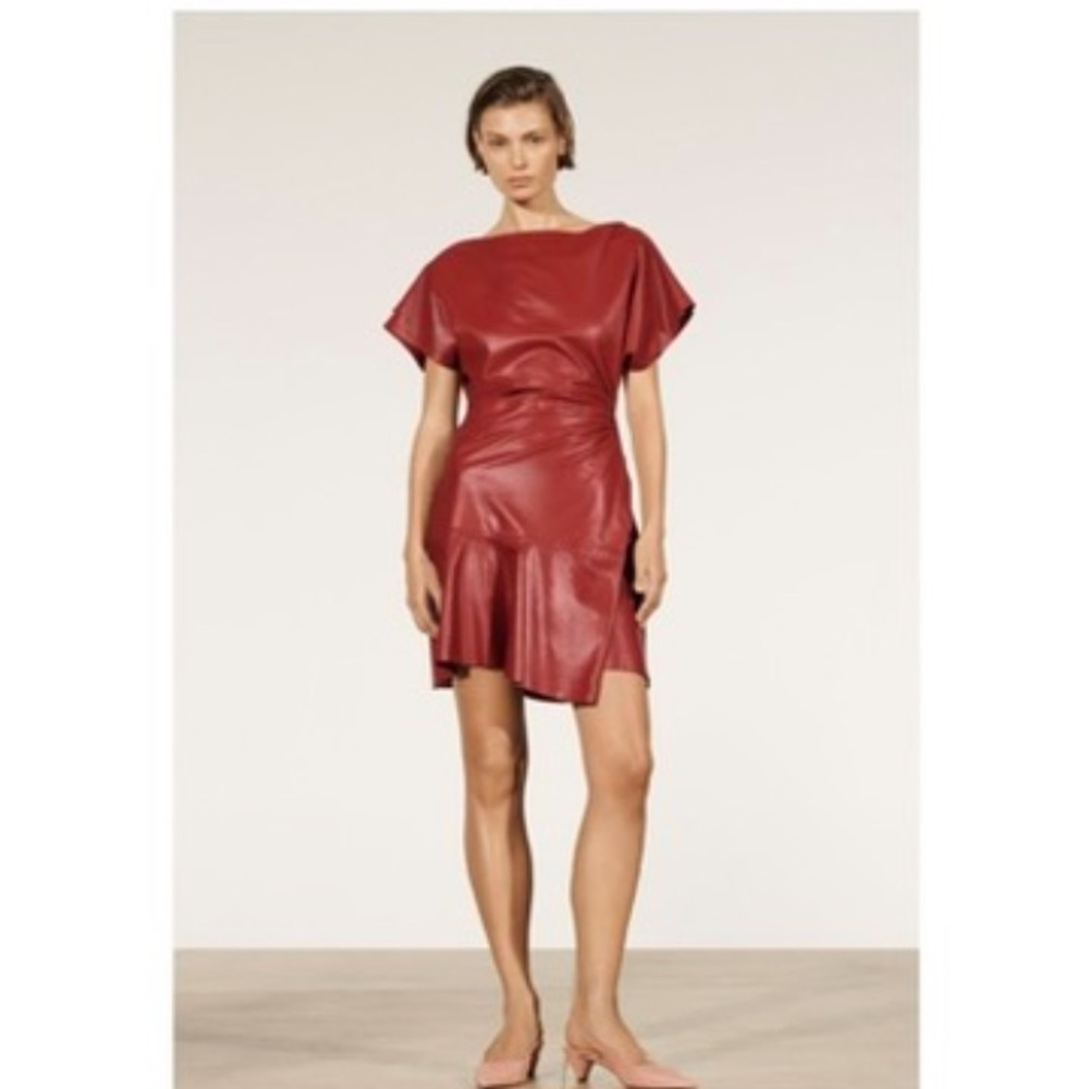 Zara leather Red Dress